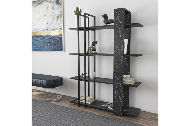 Thyra Bokhylla 120 cm - Svart/Vit - Förvaring - Hyllor - Bokhylla