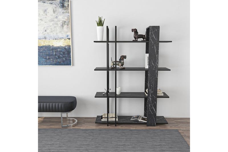 Thyra Bokhylla 120 cm - Svart/Vit - Förvaring - Hyllor - Bokhylla