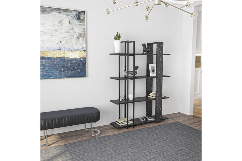 Thyra Bokhylla 120 cm - Svart/Vit - Förvaring - Hyllor - Bokhylla