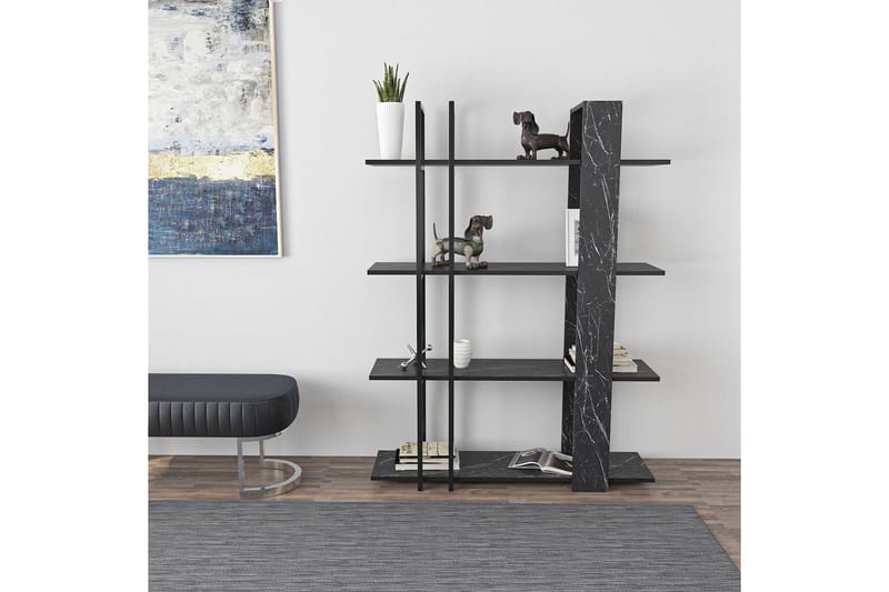 Thyra Bokhylla 120 cm - Svart/Vit - Förvaring - Hyllor - Bokhylla