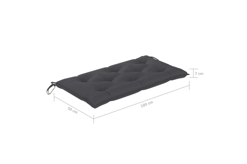 Bänkdyna för trädgården antracit 100x50x7 cm tyg - Grå - Möbler - Tillbehör & accessoarer - Tillbehör stolar