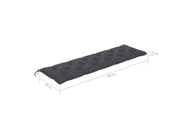 Bänkdyna för trädgården antracit 180x50x7 cm tyg - Grå - Möbler - Tillbehör & accessoarer - Tillbehör stolar