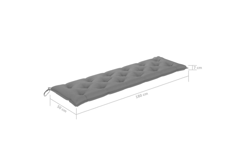Bänkdyna för trädgården grå 180x50x7 cm tyg - Grå - Möbler - Tillbehör & accessoarer - Tillbehör stolar