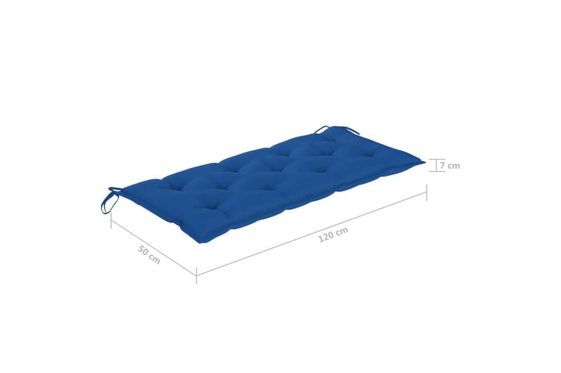 Bänkdyna för trädgården ljusblå 120x50x7 cm tyg - Blå - Möbler - Tillbehör & accessoarer - Tillbehör stolar