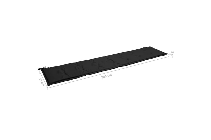 Dyna för trädgårdsbänk svart 200x50x3 cm - Svart - Möbler - Tillbehör & accessoarer - Tillbehör stolar