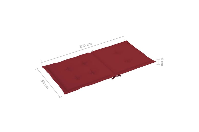 Dynor för trädgårdsstolar 2 st vinröd 100x50x4 cm - Röd - Utemöbler - Dynor - Positionsdynor