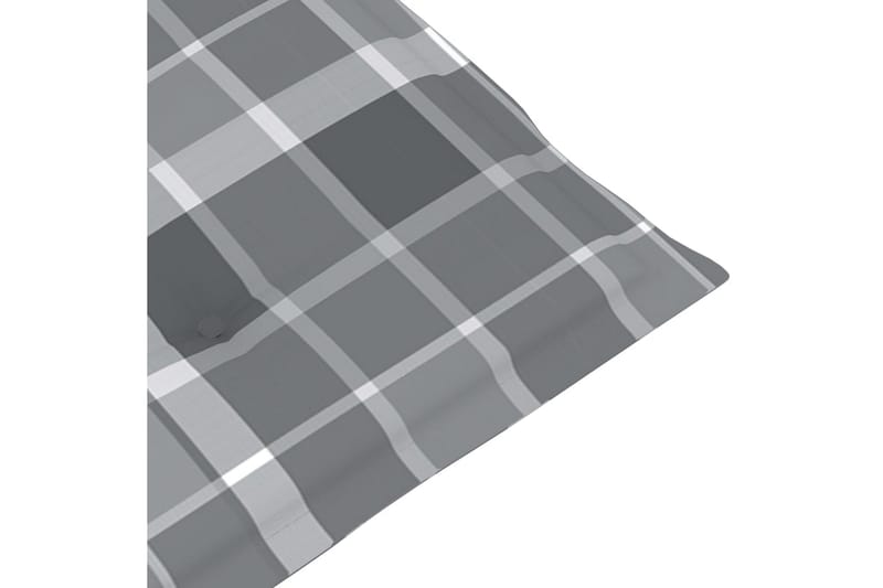 Dynor för trädgårdsstolar 4 st grått rutmönster 100x50x3 cm - Flerfärgad - Utemöbler - Dynor - Ryggdynor & sittdynor utemöbler