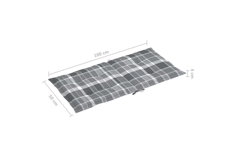 Dynor för trädgårdsstolar 4 st grått rutmönster 100x50x3 cm - Flerfärgad - Utemöbler - Dynor - Ryggdynor & sittdynor utemöbler