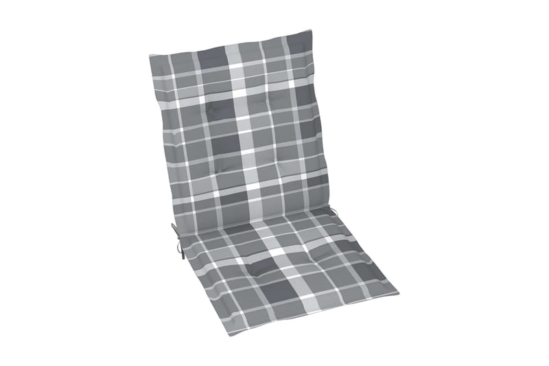 Dynor för trädgårdsstolar 4 st grått rutmönster 100x50x3 cm - Flerfärgad - Utemöbler - Dynor - Ryggdynor & sittdynor utemöbler