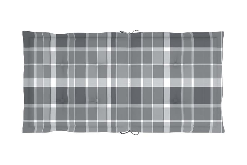 Dynor för trädgårdsstolar 4 st grått rutmönster 100x50x3 cm - Flerfärgad - Utemöbler - Dynor - Ryggdynor & sittdynor utemöbler