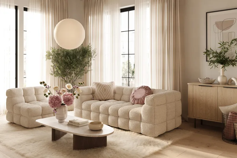 Elise Bubblig Fåtölj - Beige Teddy - Möbler - Vardagsrum - Fåtöljer