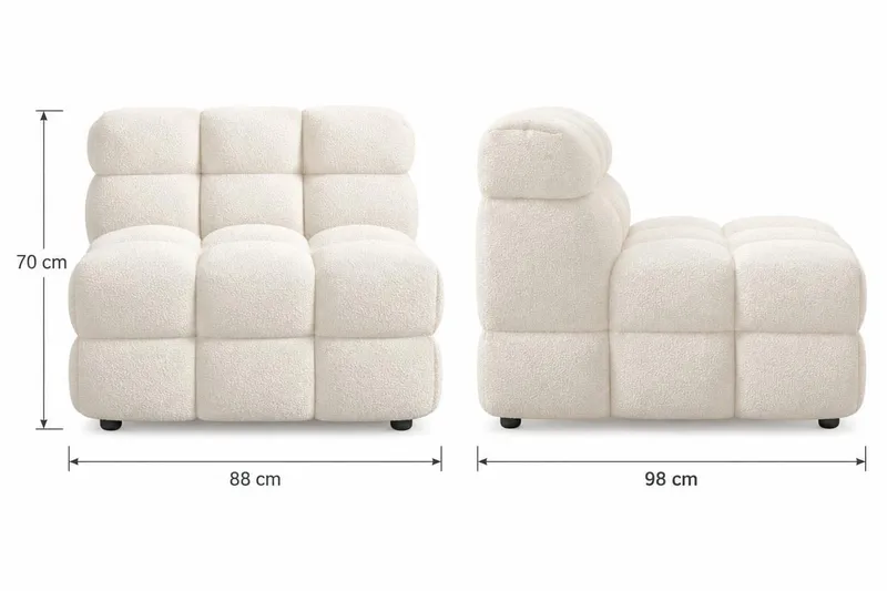 Elise Bubblig Fåtölj Utan Armstöd i Teddy - Beige - Möbler - Vardagsrum - Fåtöljer - Fåtölj utan armstöd