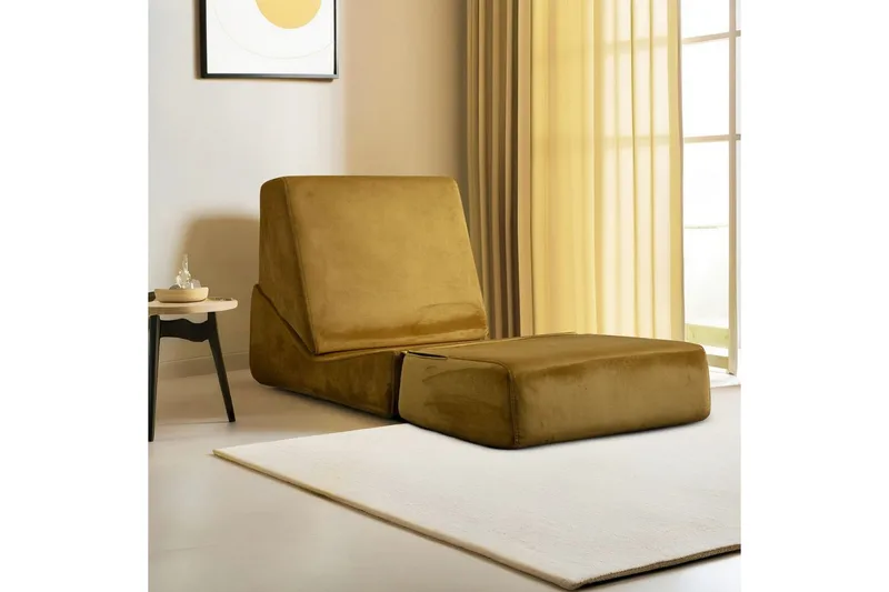 1-sits bäddsoffa Dorielton Bäddbar Senapsgul - Senapsgul - Möbler - Vardagsrum - Bäddsoffor