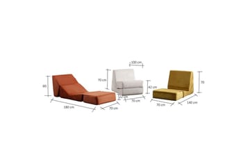 1-sits bäddsoffa Dorielton Bäddbar Senapsgul - Senapsgul - Möbler - Vardagsrum - Bäddsoffor