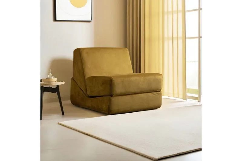 1-sits bäddsoffa Dorielton Bäddbar Senapsgul - Senapsgul - Möbler - Vardagsrum - Bäddsoffor