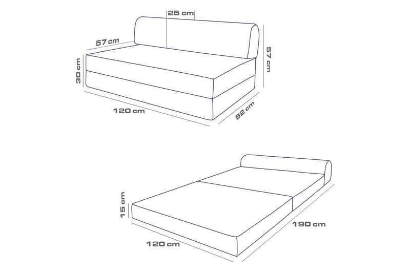 2-sits bäddsoffa Magaria Ljusgrå - Ljusgrå - Möbler - Vardagsrum - Bäddsoffor