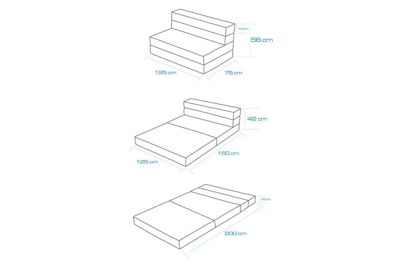 2-sits bäddsoffa Maroubridgelcrest Blå - Blå - Möbler - Vardagsrum - Bäddsoffor