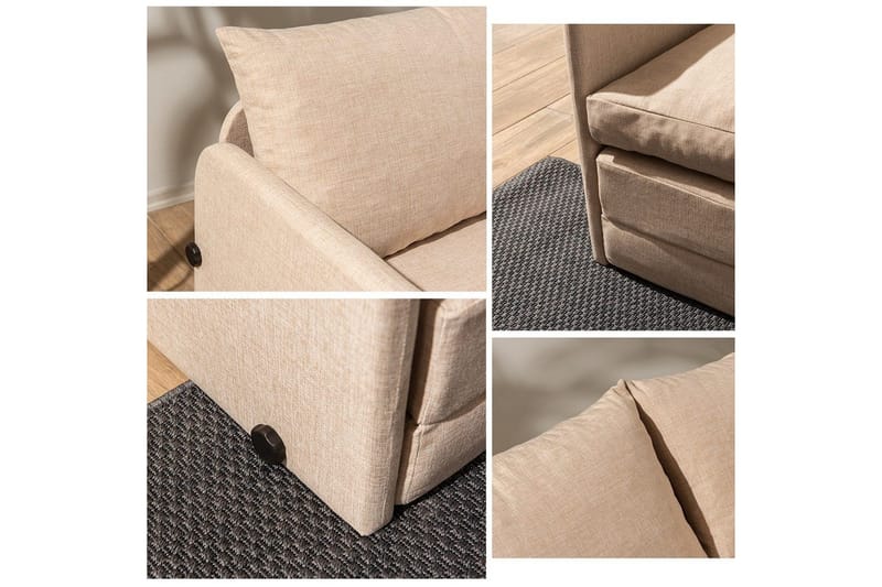 2-sits bäddsoffa Rubby (128 x 70 x 66 cm) Beige - Beige - Möbler - Vardagsrum - Bäddsoffor
