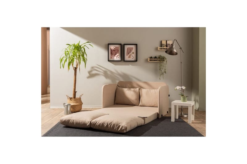 2-sits bäddsoffa Rubby (128 x 70 x 66 cm) Beige - Beige - Möbler - Vardagsrum - Bäddsoffor