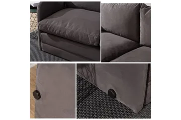 2-sits bäddsoffa Rubby (128 x 70 x 66 cm) Grå - Grå - Möbler - Vardagsrum - Bäddsoffor
