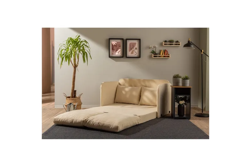 2-sits bäddsoffa Rubby (128 x 70 x 66 cm) Grädde - Grädde - Möbler - Vardagsrum - Bäddsoffor