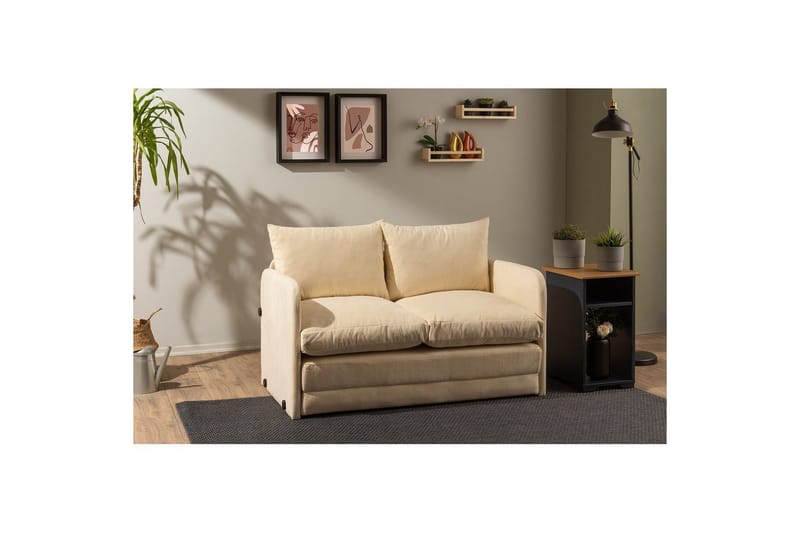 2-sits bäddsoffa Rubby (128 x 70 x 66 cm) Grädde - Grädde - Möbler - Vardagsrum - Bäddsoffor