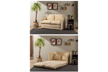 2-sits bäddsoffa Rubby (128 x 70 x 66 cm) Grädde - Grädde - Möbler - Vardagsrum - Bäddsoffor