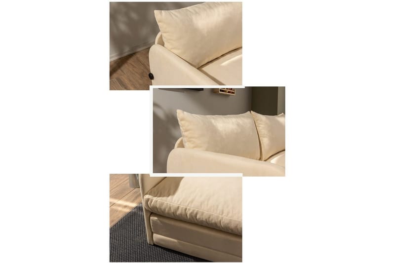 2-sits bäddsoffa Rubby (128 x 70 x 66 cm) Grädde - Grädde - Möbler - Vardagsrum - Bäddsoffor