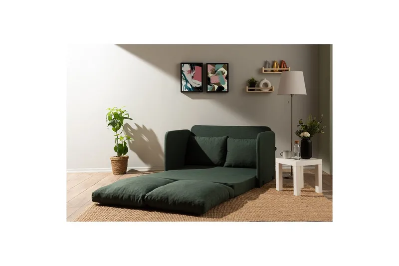 2-sits bäddsoffa Rubby (128 x 70 x 66 cm) Grön - Grön - Möbler - Vardagsrum - Bäddsoffor