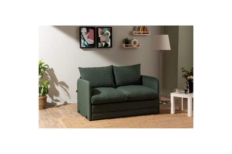 2-sits bäddsoffa Rubby (128 x 70 x 66 cm) Grön - Grön - Möbler - Vardagsrum - Bäddsoffor