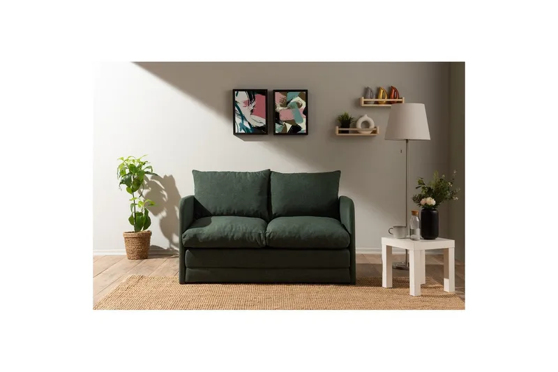 2-sits bäddsoffa Rubby (128 x 70 x 66 cm) Grön - Grön - Möbler - Vardagsrum - Bäddsoffor