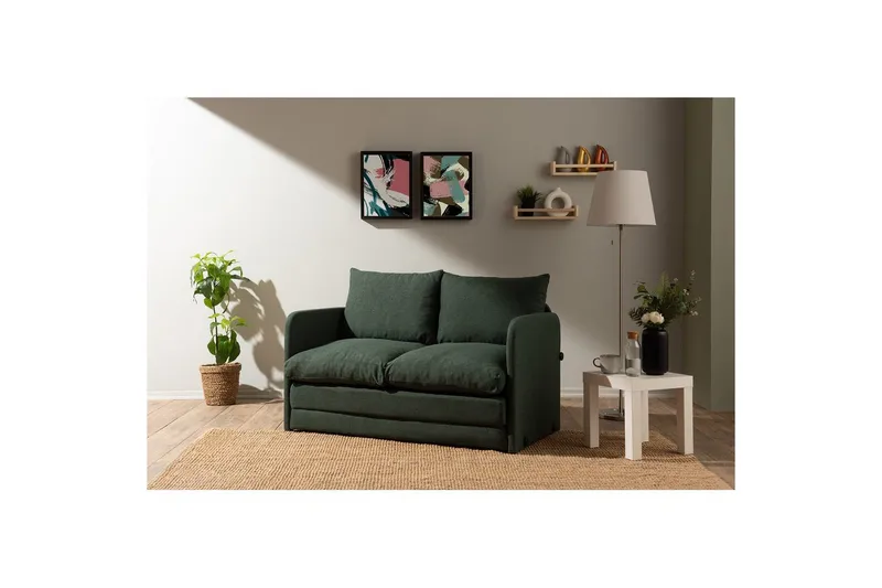 2-sits bäddsoffa Rubby (128 x 70 x 66 cm) Grön - Grön - Möbler - Vardagsrum - Bäddsoffor