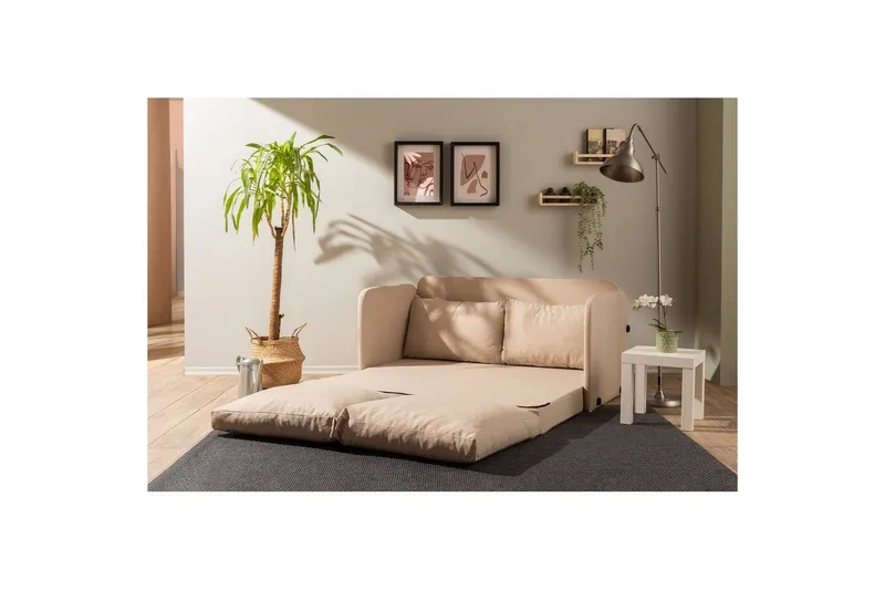 2-sits bäddsoffa Rubby (148 x 70 x 66 cm) Beige - Beige - Möbler - Vardagsrum - Bäddsoffor
