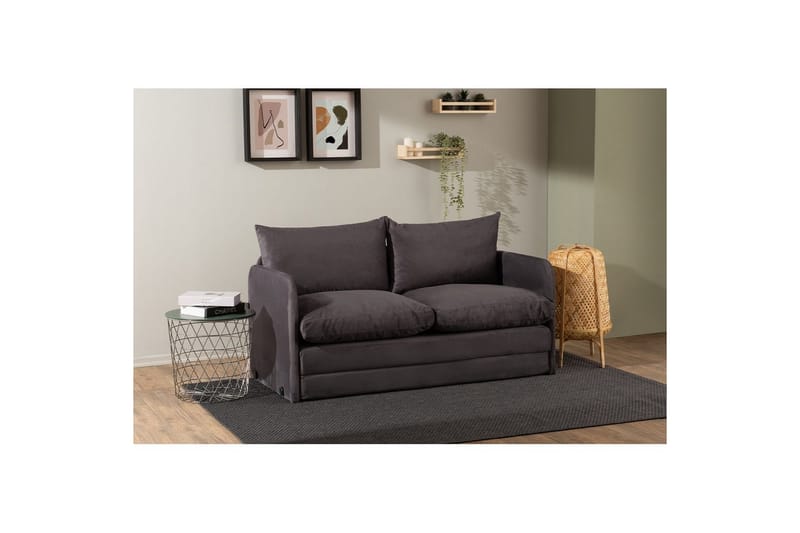 2-sits bäddsoffa Rubby (148 x 70 x 66 cm) Grå - Grå - Möbler - Vardagsrum - Bäddsoffor