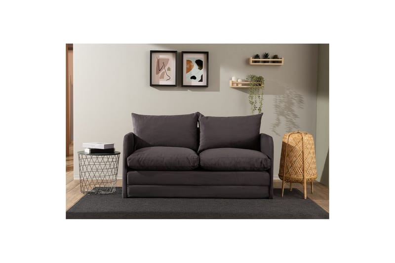 2-sits bäddsoffa Rubby (148 x 70 x 66 cm) Grå - Grå - Möbler - Vardagsrum - Bäddsoffor