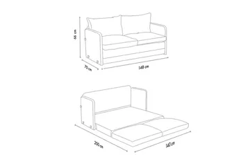 2-sits bäddsoffa Rubby (148 x 70 x 66 cm) Grädde - Grädde - Möbler - Vardagsrum - Bäddsoffor