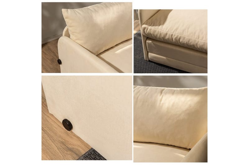 2-sits bäddsoffa Rubby (148 x 70 x 66 cm) Grädde - Grädde - Möbler - Vardagsrum - Bäddsoffor