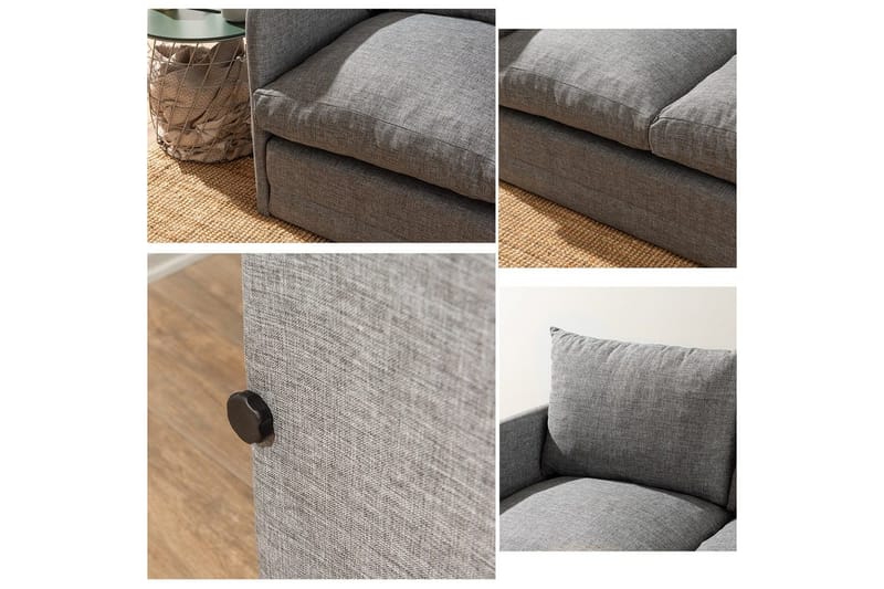 2-sits bäddsoffa Rubby (148 x 70 x 66 cm) Ljusgrå - Ljusgrå - Möbler - Vardagsrum - Bäddsoffor