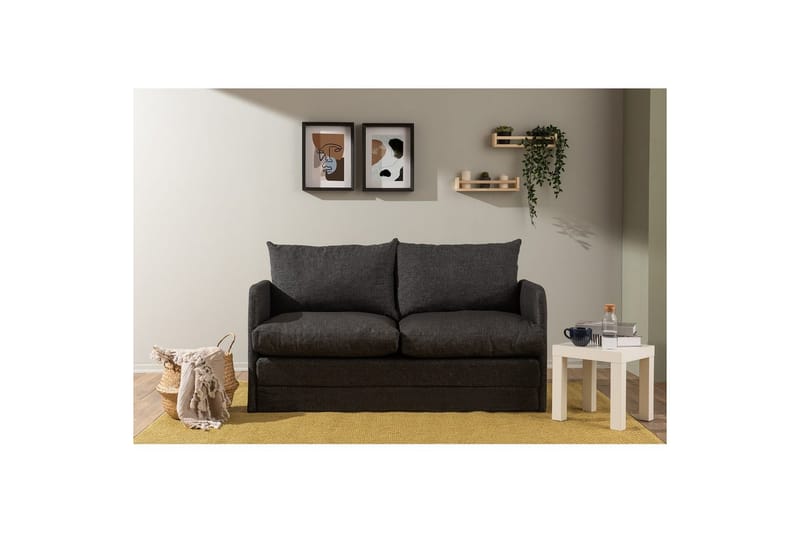 2-sits bäddsoffa Rubby (148 x 70 x 66 cm) Mörkgrå - Mörkgrå - Möbler - Vardagsrum - Bäddsoffor