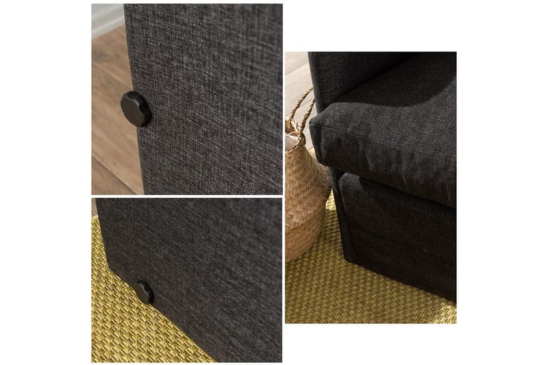 2-sits bäddsoffa Rubby (148 x 70 x 66 cm) Mörkgrå - Mörkgrå - Möbler - Vardagsrum - Bäddsoffor