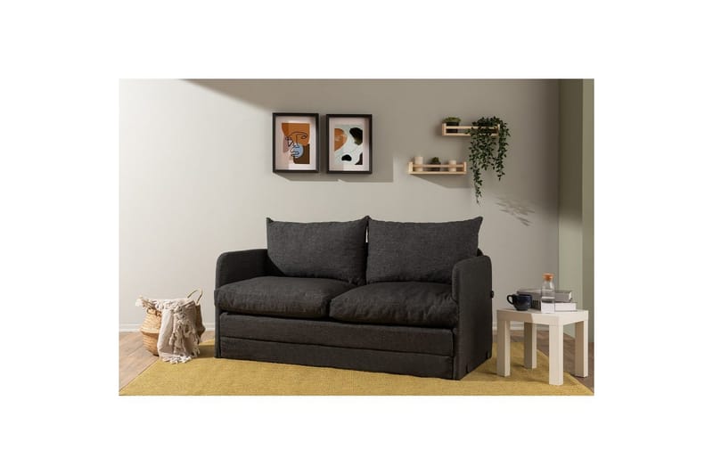 2-sits bäddsoffa Rubby (148 x 70 x 66 cm) Mörkgrå - Mörkgrå - Möbler - Vardagsrum - Bäddsoffor