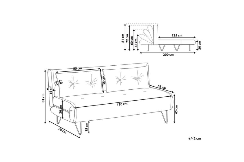 2-sitssoffa Vestfold Off-white, svart - Off-white, svart - Möbler - Vardagsrum - Bäddsoffor