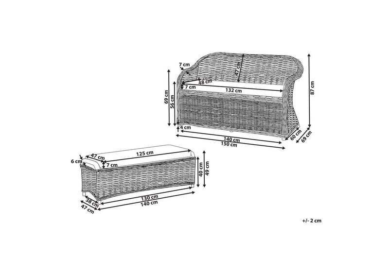 2.5-sitssoffa med fotpall Susua - Möbler - Vardagsrum - Soffgrupper