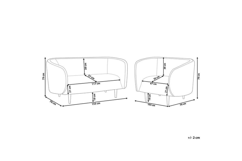 3-sits Soffgrupp Loen Beige/guld - Beige/guld - Möbler - Vardagsrum - Soffgrupper