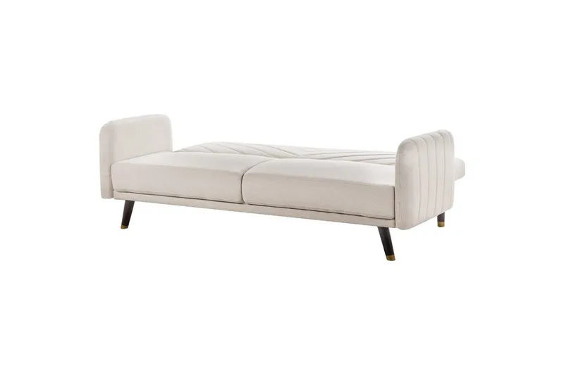 3-sitssoffa Senja Beige, mörkt trä, guld - Beige, mörkt trä, guld - Möbler - Vardagsrum - Bäddsoffor