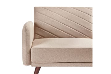 3-sitssoffa Senja Brunt, mörkt trä, guld - Beige - Möbler - Vardagsrum - Bäddsoffor