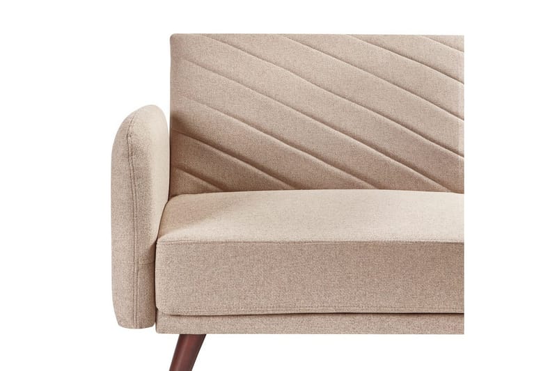 3-sitssoffa Senja Brunt, mörkt trä, guld - Beige - Möbler - Vardagsrum - Bäddsoffor