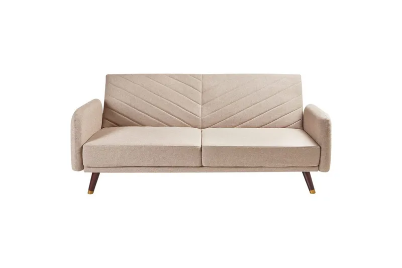 3-sitssoffa Senja Brunt, mörkt trä, guld, Beige