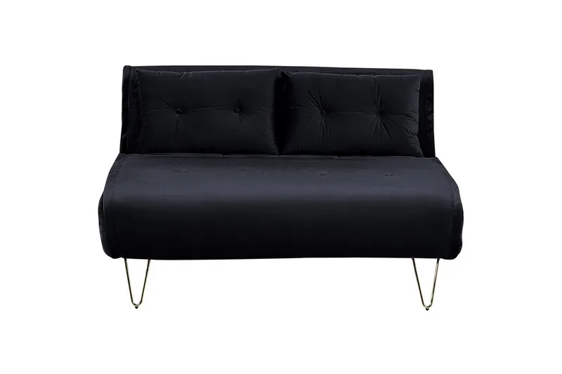 3-sitssoffa Vestfold Svart, guld - Svart, guld - Möbler - Vardagsrum - Bäddsoffor