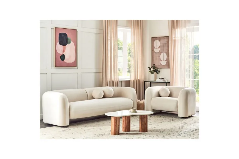 4-sits Soffgrupp Leiren Off-white - Off-white - Möbler - Vardagsrum - Soffgrupper